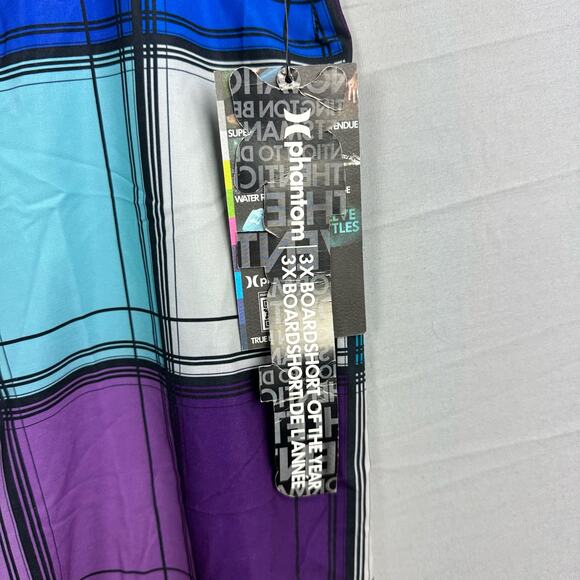 Hurley Phantom Board Shorts Men’s 30 Plaid Stretch - Picture 6 of 7